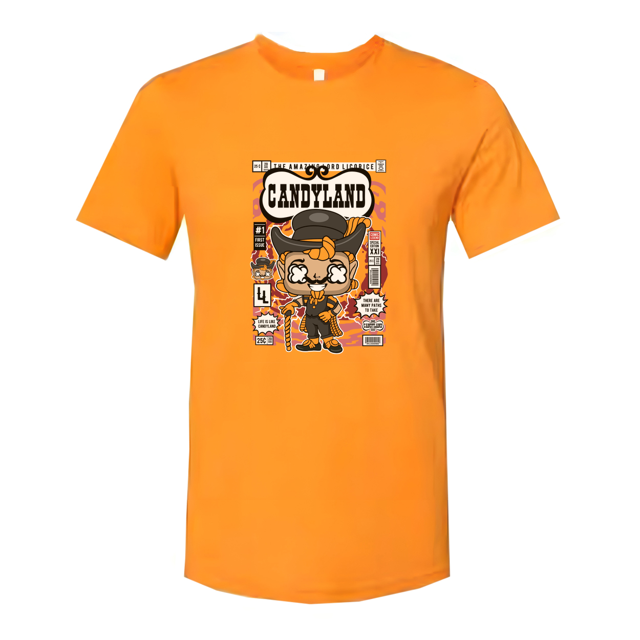 Candy Land Lord Licorice Graphic Tee For Unisex With Comic Book Style Illustration