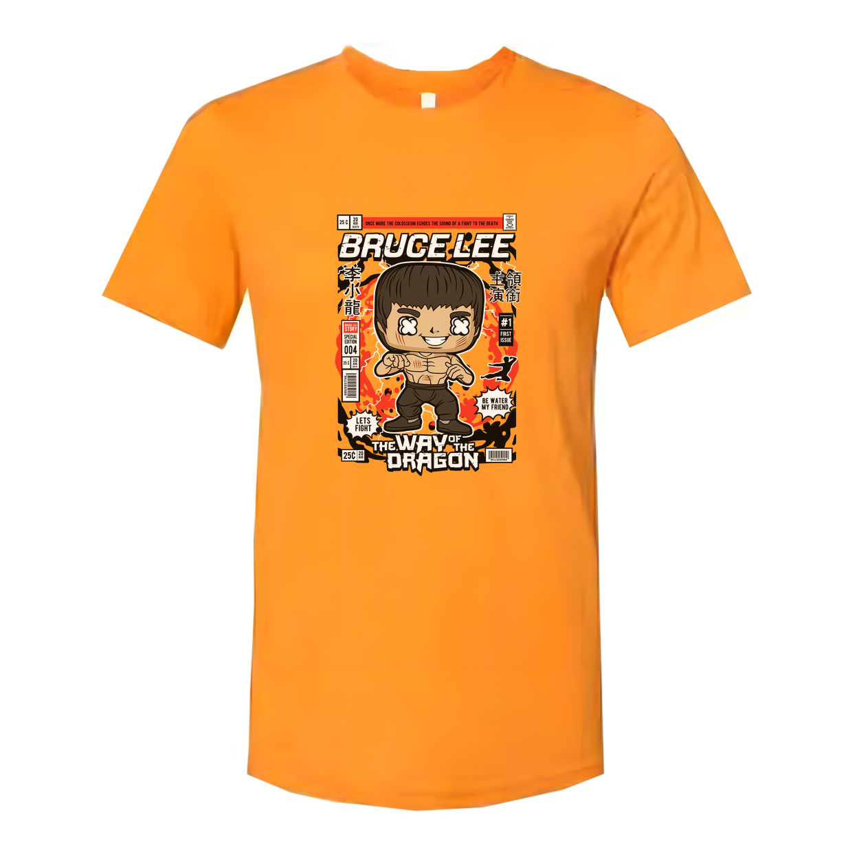 Unisex Graphic T Shirt With Cartoon Martial Artist Design Inspired By Classic Dragon Film