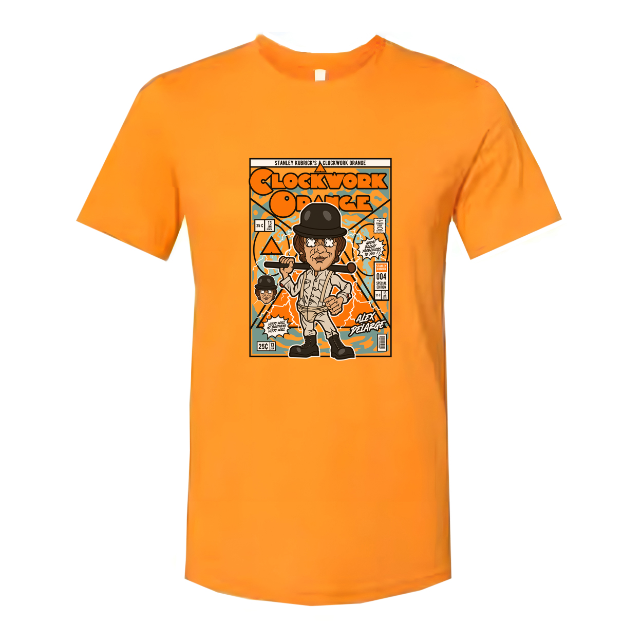 Alex DeLarge Clockwork Orange Illustrated Graphic Tee Unisex Short Sleeve Shirt Soft Fabric
