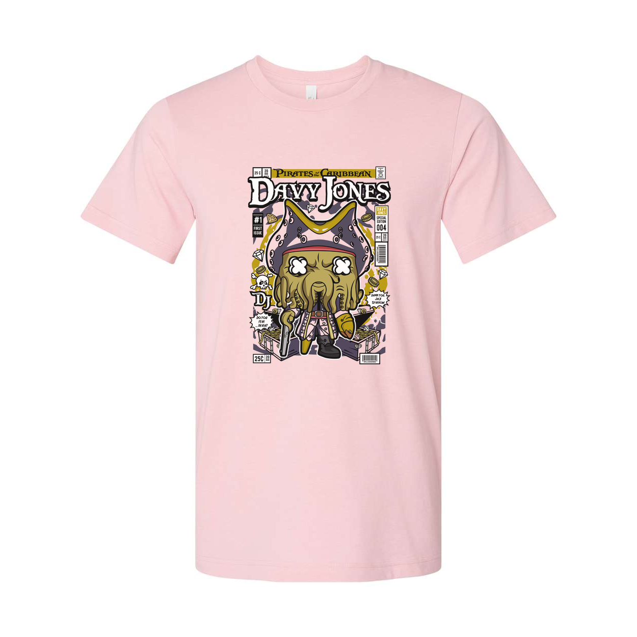 Unisex Pirates of the Caribbean Davy Jones Cartoon Graphic Tee for Fans of Pirate Theme Collectibles