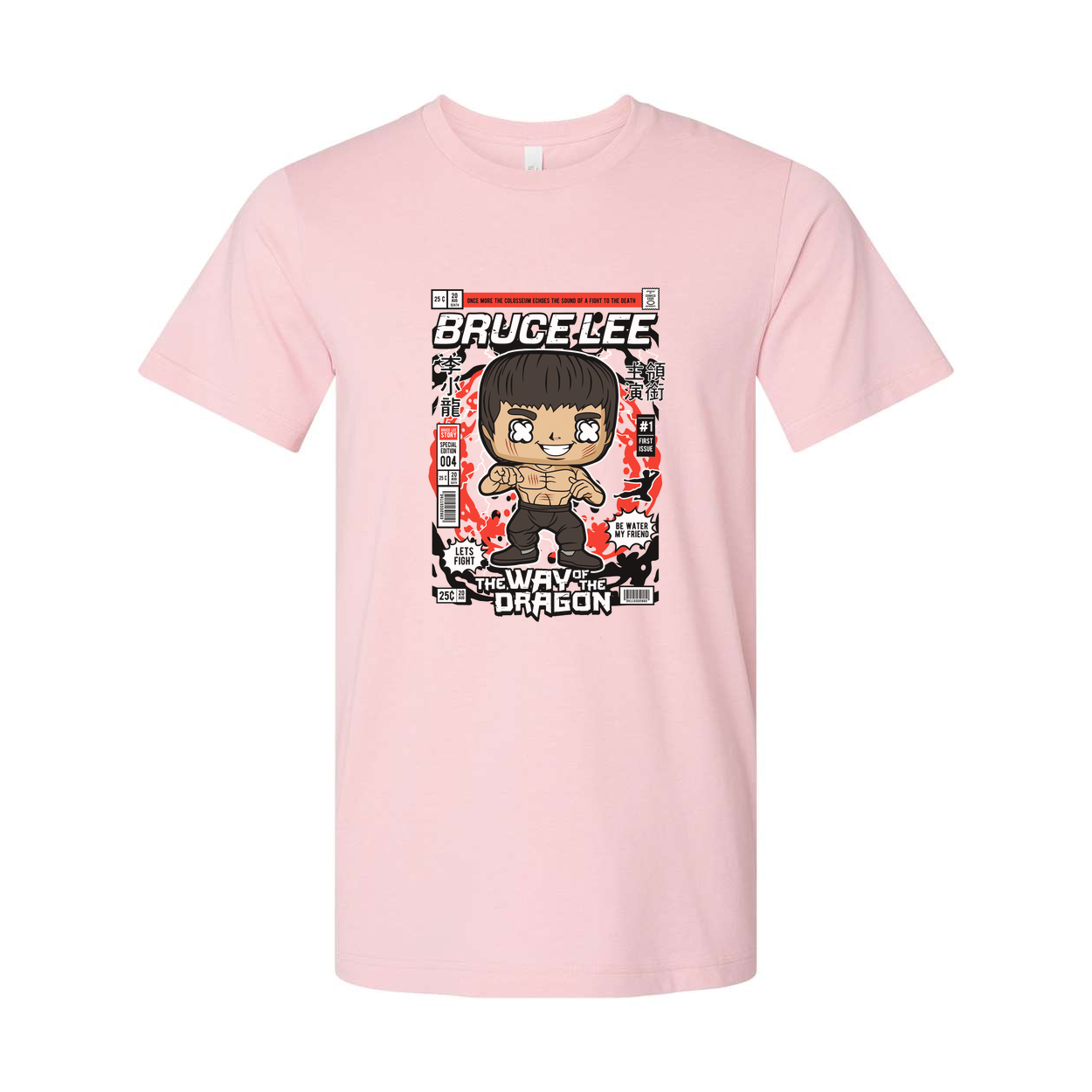 Unisex Graphic T Shirt With Cartoon Martial Artist Design Inspired By Classic Dragon Film