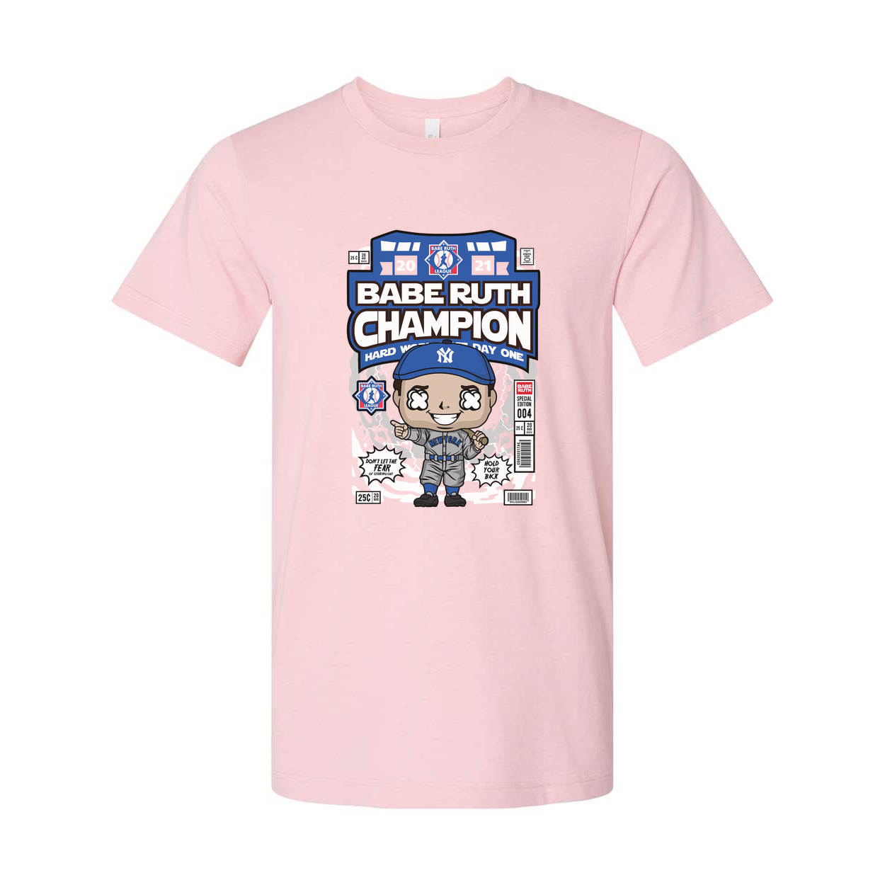 Babe Ruth Champion Graphic T Shirt Unisex Baseball Tee With Classic Comic Style Artwork