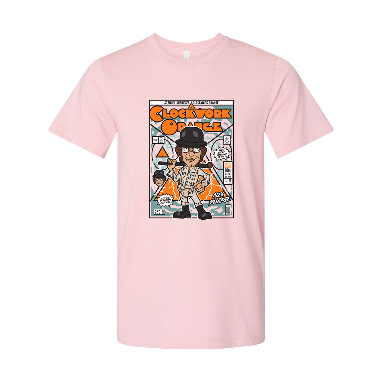 Alex DeLarge Clockwork Orange Illustrated Graphic Tee Unisex Short Sleeve Shirt Soft Fabric