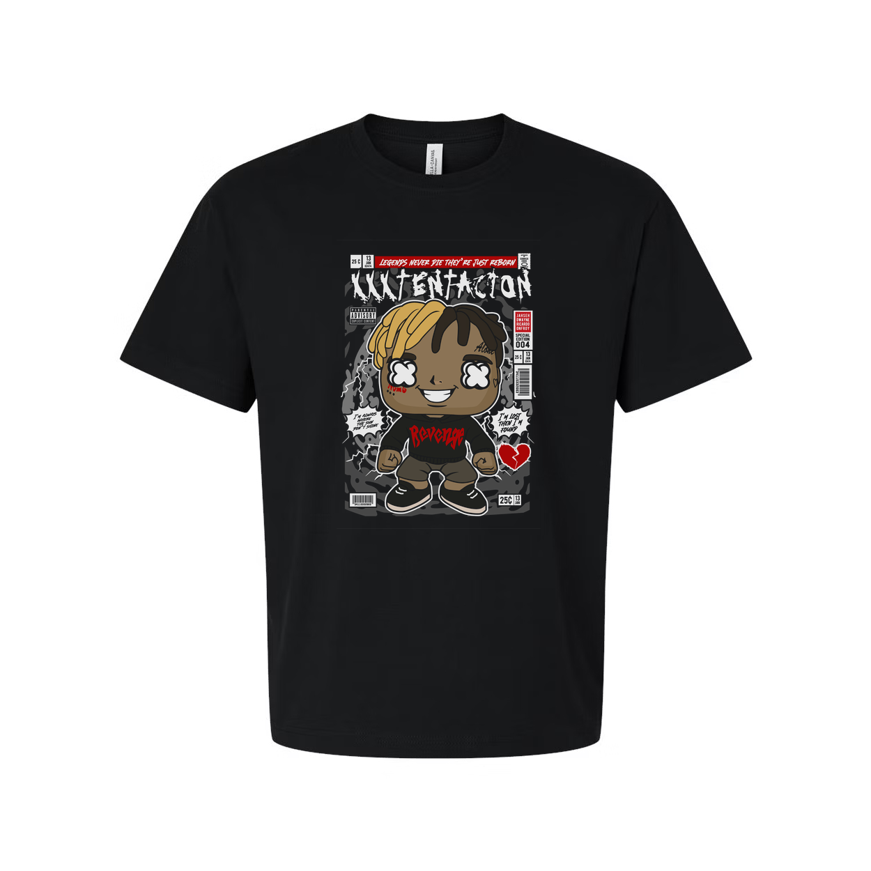 XXXTENTACION Cartoon Graphic Unisex T Shirt With Bold Streetwear Artwork Print Edition