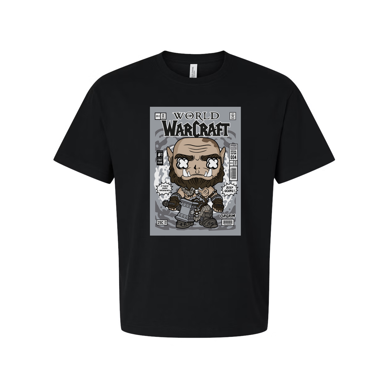 World Warcraft Inspired Graphic Unisex T Shirt With Cartoon Battle Warrior Design