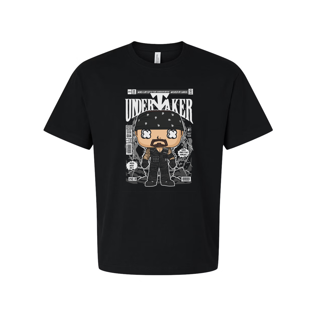 Undertaker Themed Unisex Graphic Tee With Comic Book Cover Illustration Artwork Design