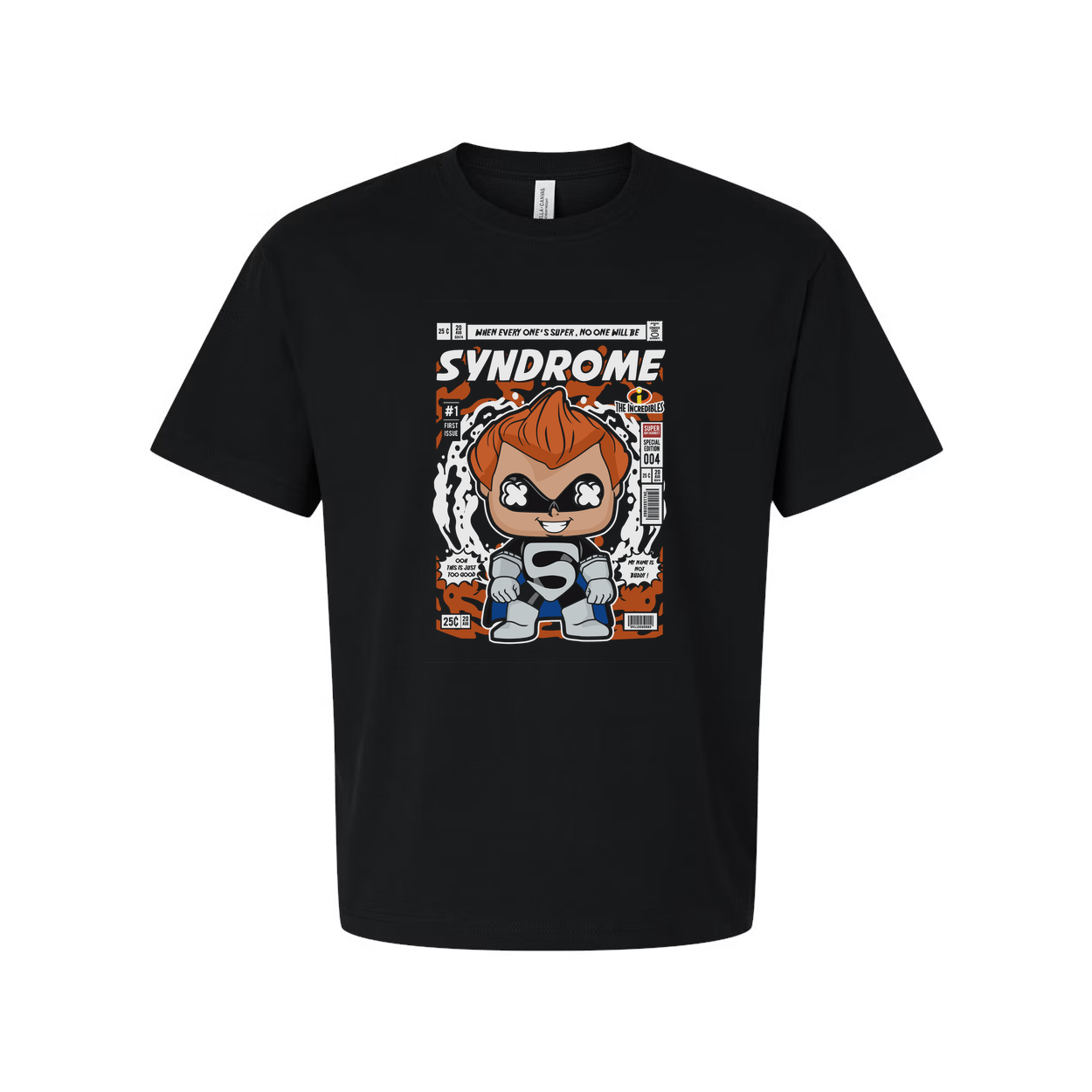 Syndrome Comic Hero Unisex Graphic T Shirt With Stylized Villain Artwork In Retro Comic Style