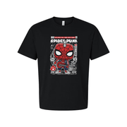 Spider Punk Unisex Graphic Tee With Comic Style Artwork And Bold Red Webbing Print