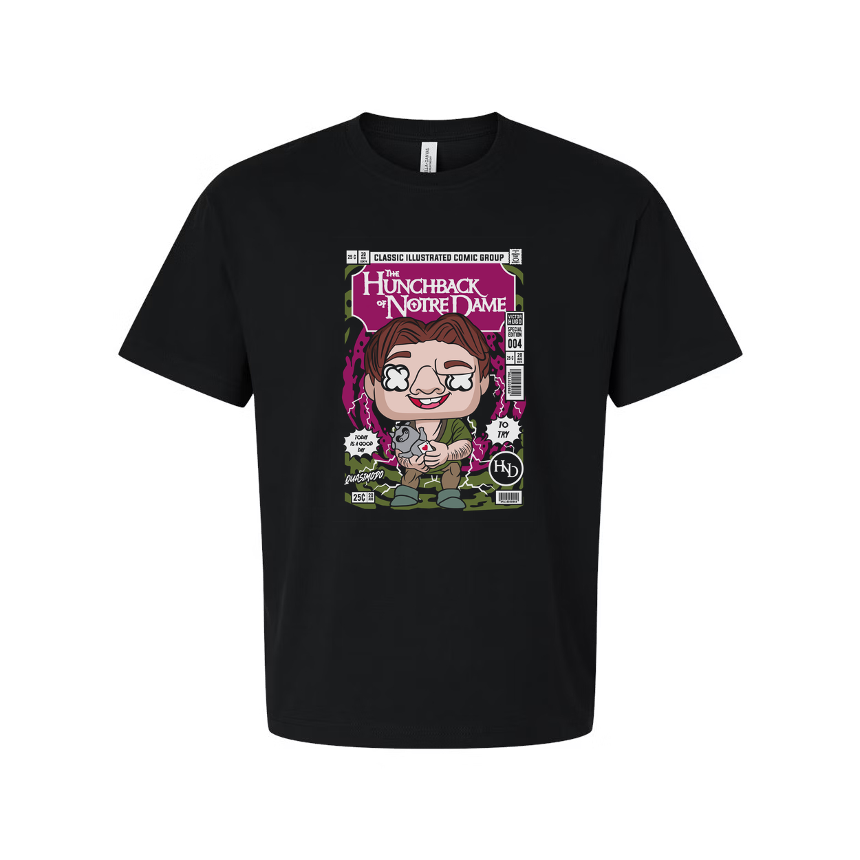 Quasimodo The Hunchback Of Notre Dame Cartoon Comic Book Style Graphic Tee For Unisex Adults