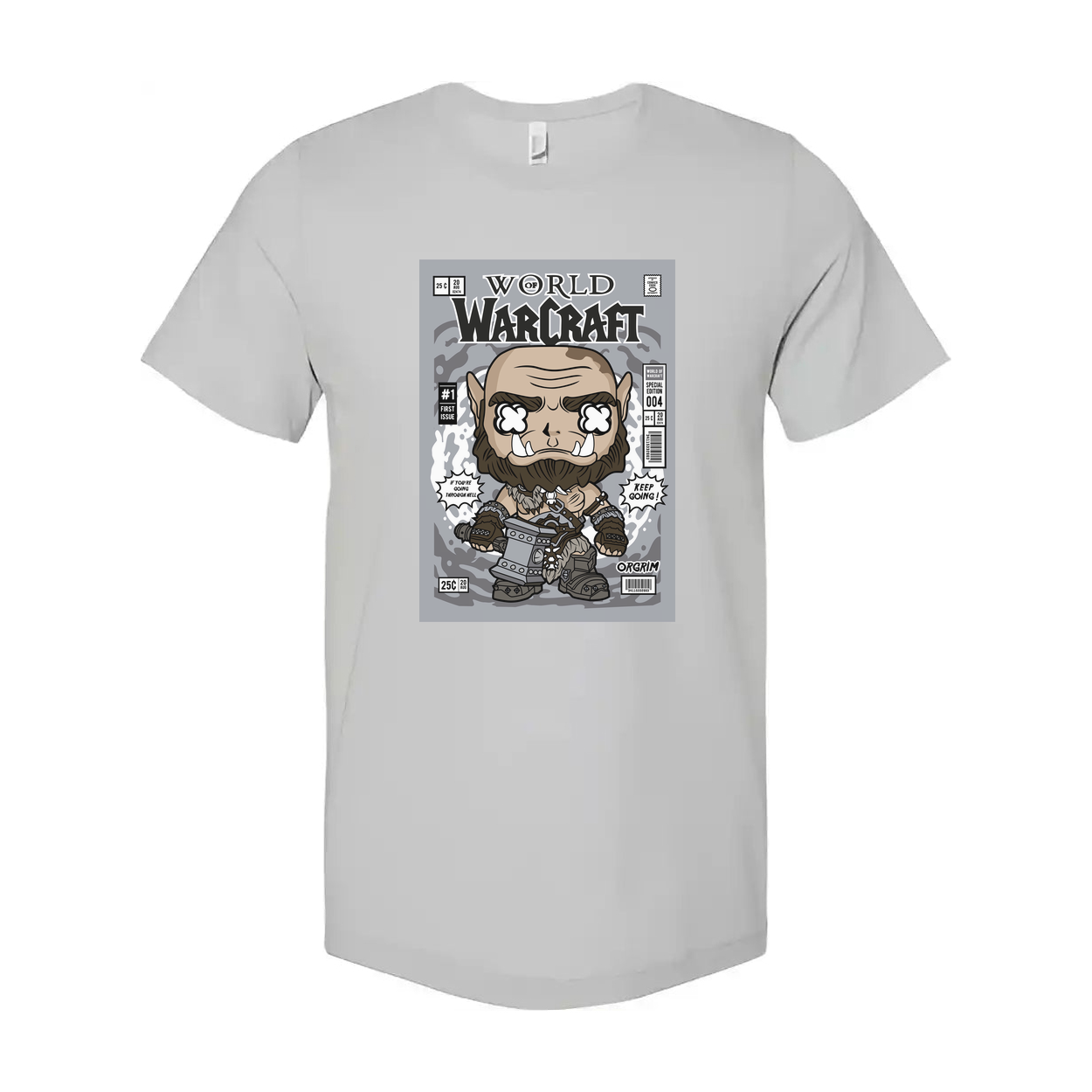 World Warcraft Inspired Graphic Unisex T Shirt With Cartoon Battle Warrior Design