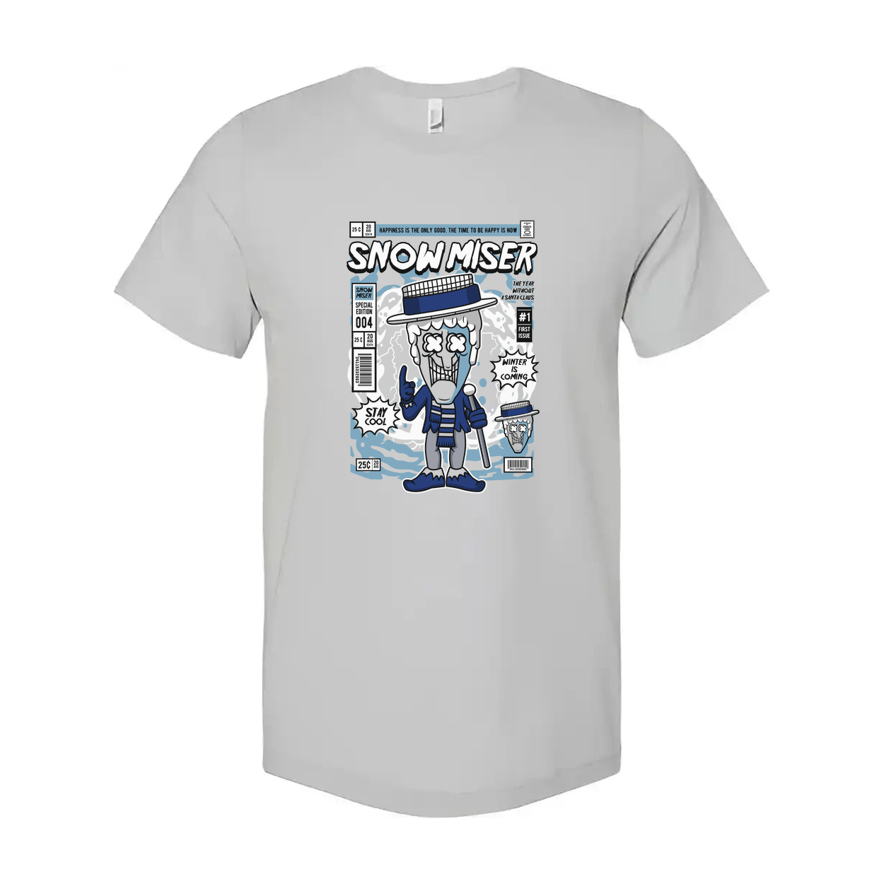 Snow Miser Cartoon Graphic Unisex T Shirt With Comics Style Artwork And Winter Theme