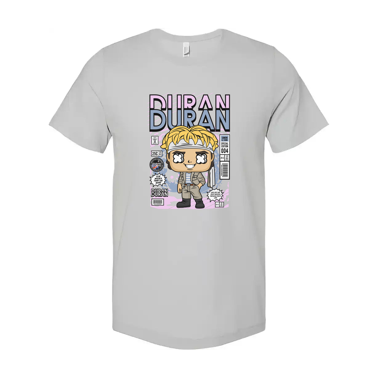 Duran Duran Band Graphic T Shirt Featuring Comic Style Artwork For Unisex Casual Wear