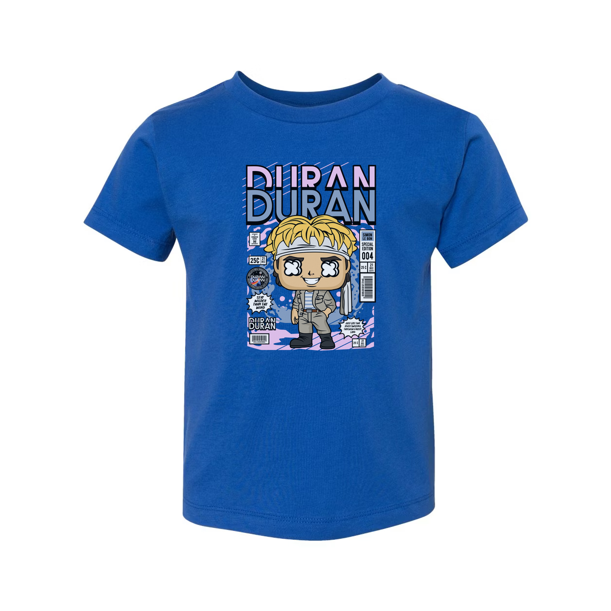 Duran Duran Band Graphic T Shirt Featuring Comic Style Artwork For Unisex Casual Wear