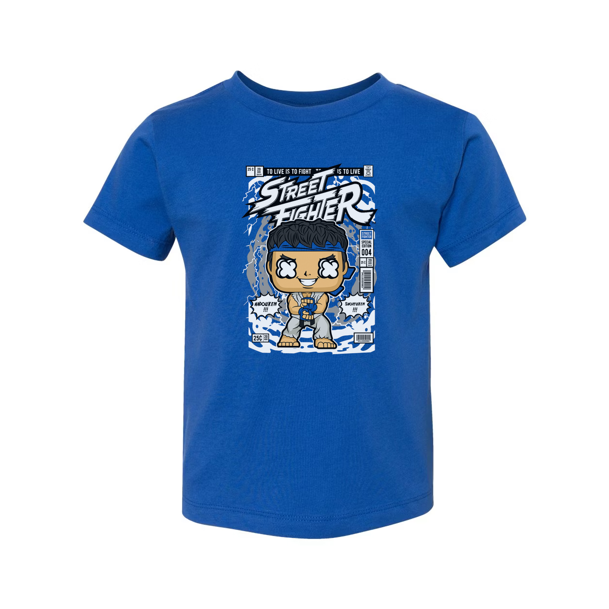 Ryu Street Fighter Chibi Graphic Unisex Tee Featuring Classic Fighting Logo And Comic Style Artwork