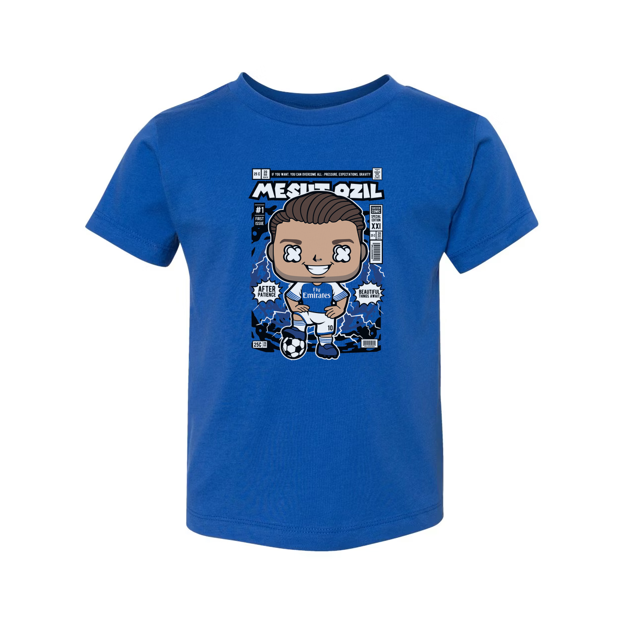 Mesut Ozil Cartoon Soccer Legend Unisex Graphic Tee With Vibrant Front Print Football Theme