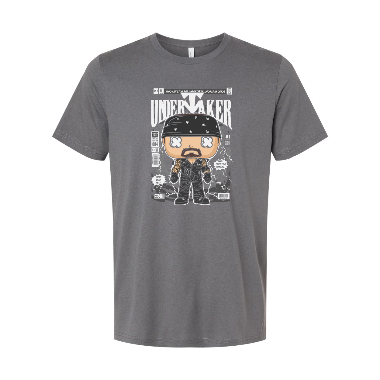 Undertaker Themed Unisex Graphic Tee With Comic Book Cover Illustration Artwork Design