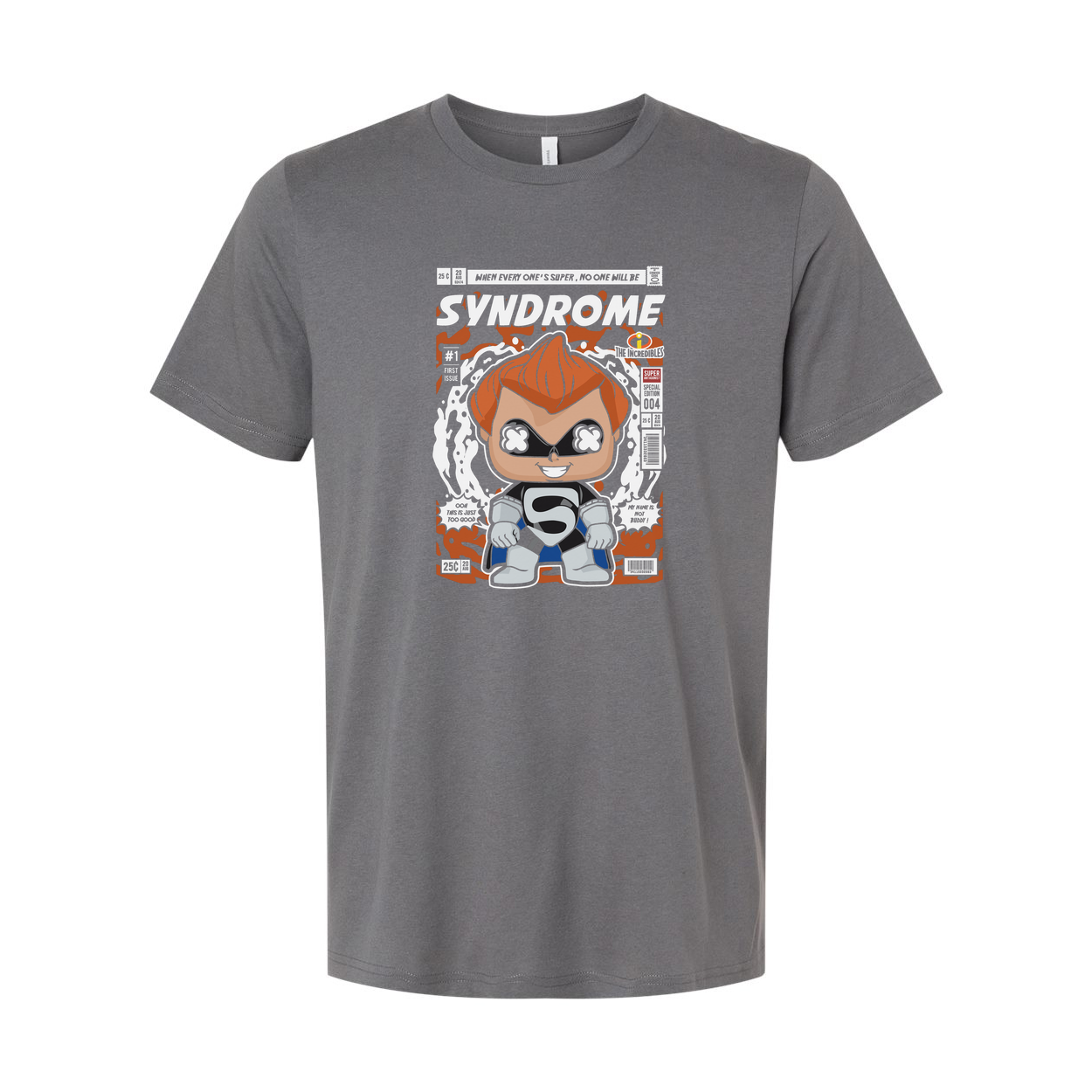 Syndrome Comic Hero Unisex Graphic T Shirt With Stylized Villain Artwork In Retro Comic Style