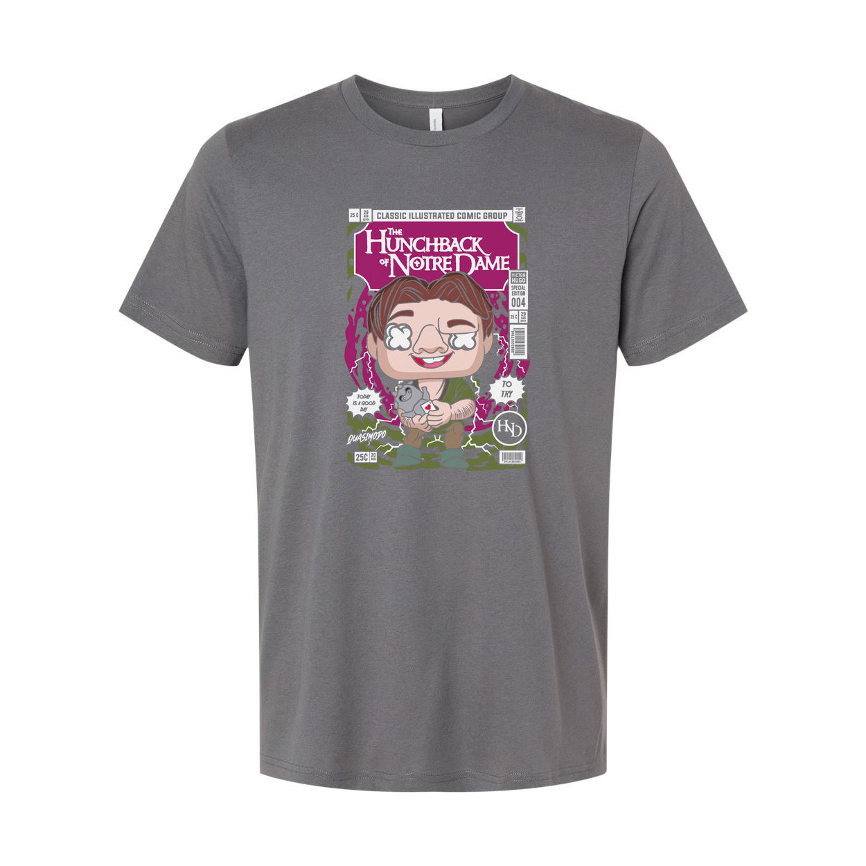 Quasimodo The Hunchback Of Notre Dame Cartoon Comic Book Style Graphic Tee For Unisex Adults