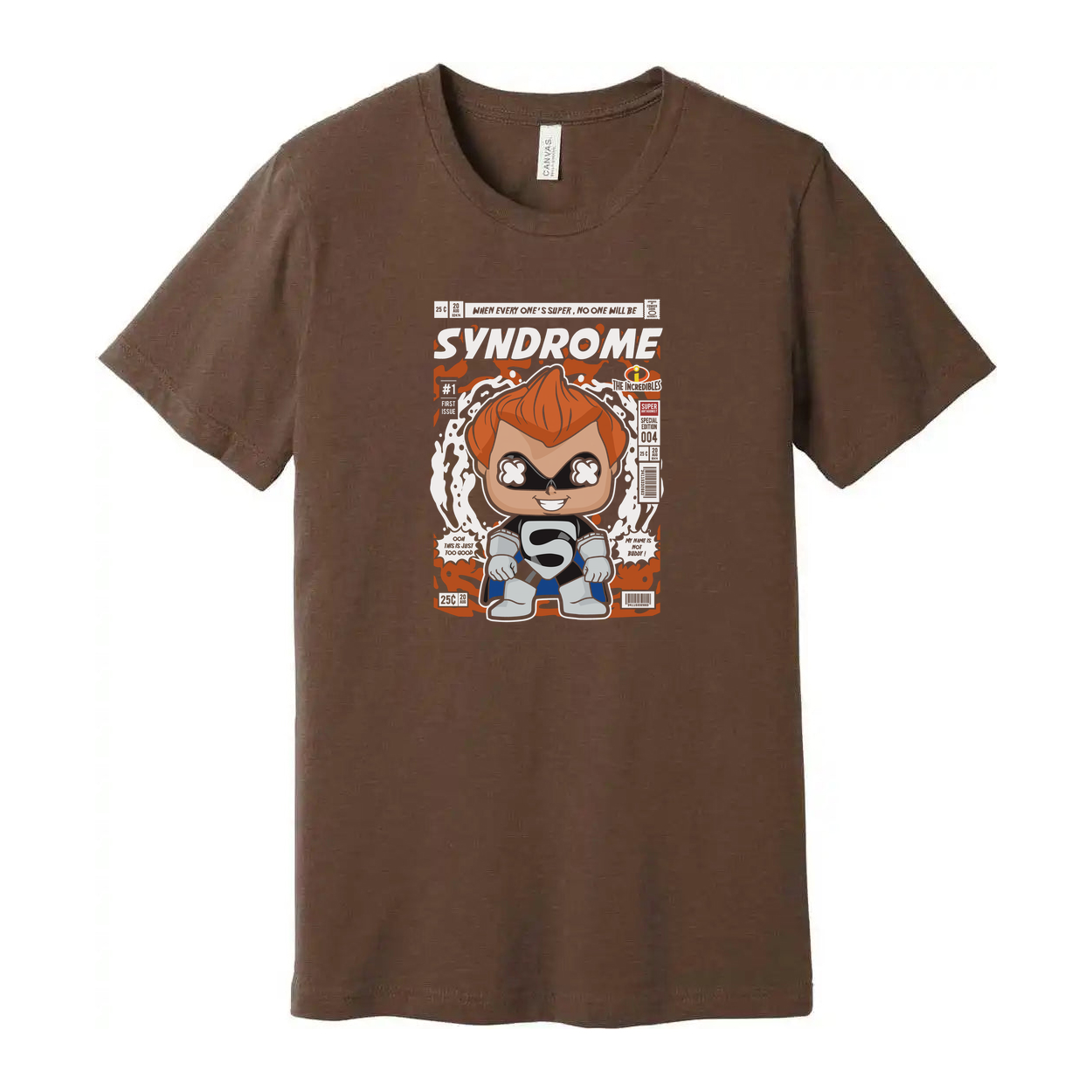 Syndrome Comic Hero Unisex Graphic T Shirt With Stylized Villain Artwork In Retro Comic Style