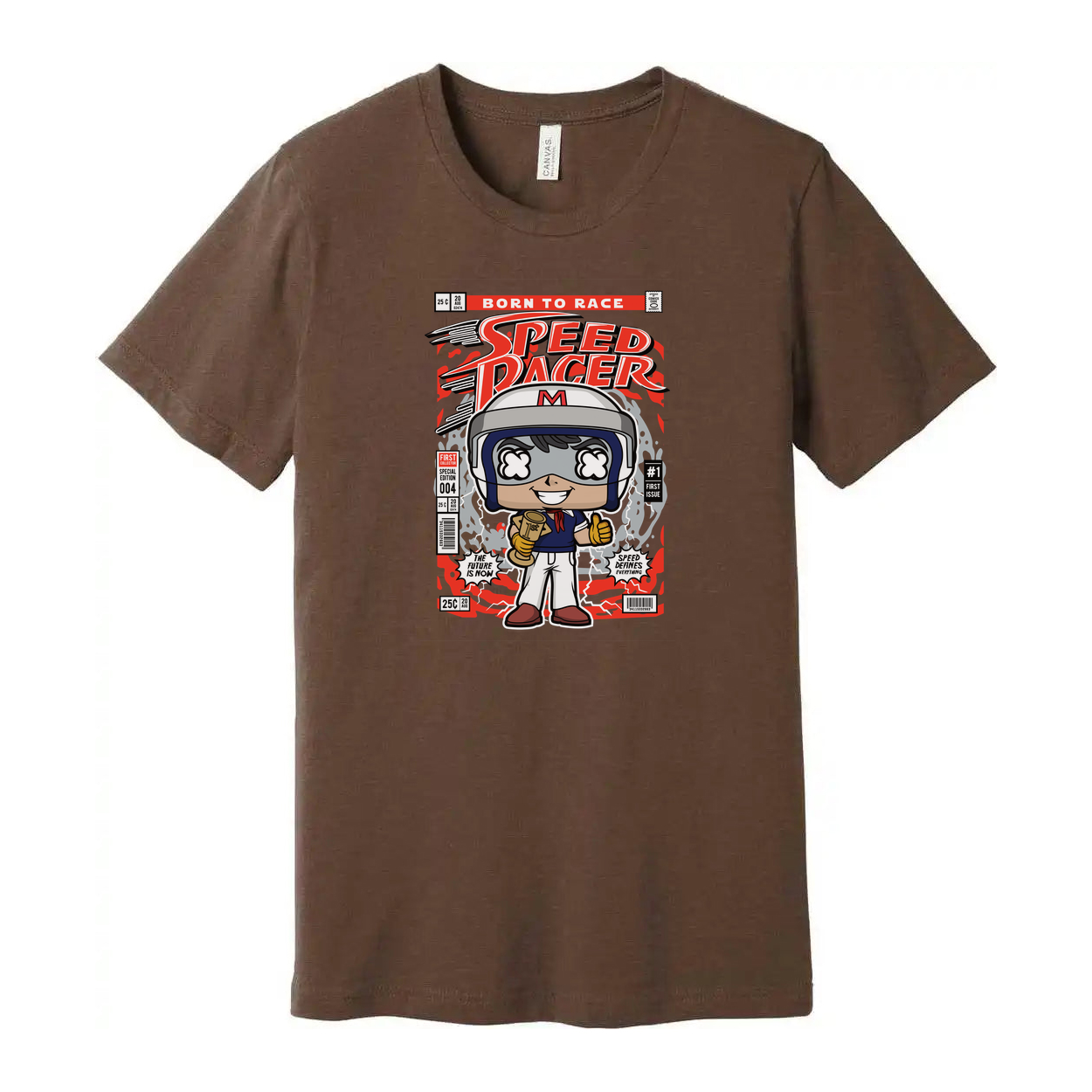 Speed Racer Graphic T Shirt With Cartoon Racer Design