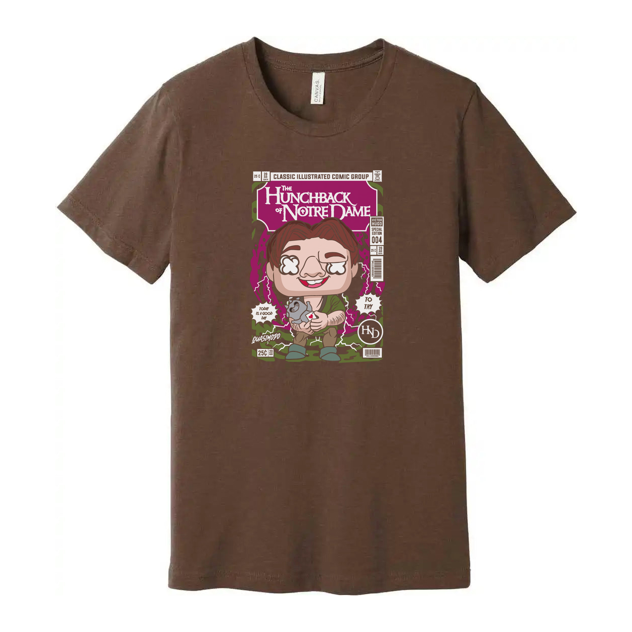 Quasimodo The Hunchback Of Notre Dame Cartoon Comic Book Style Graphic Tee For Unisex Adults