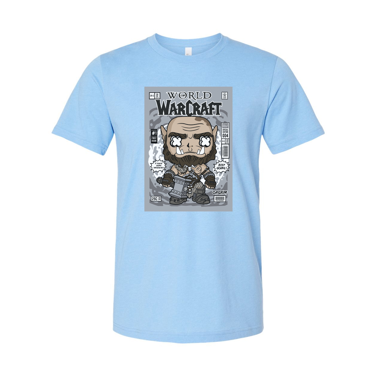 World Warcraft Inspired Graphic Unisex T Shirt With Cartoon Battle Warrior Design
