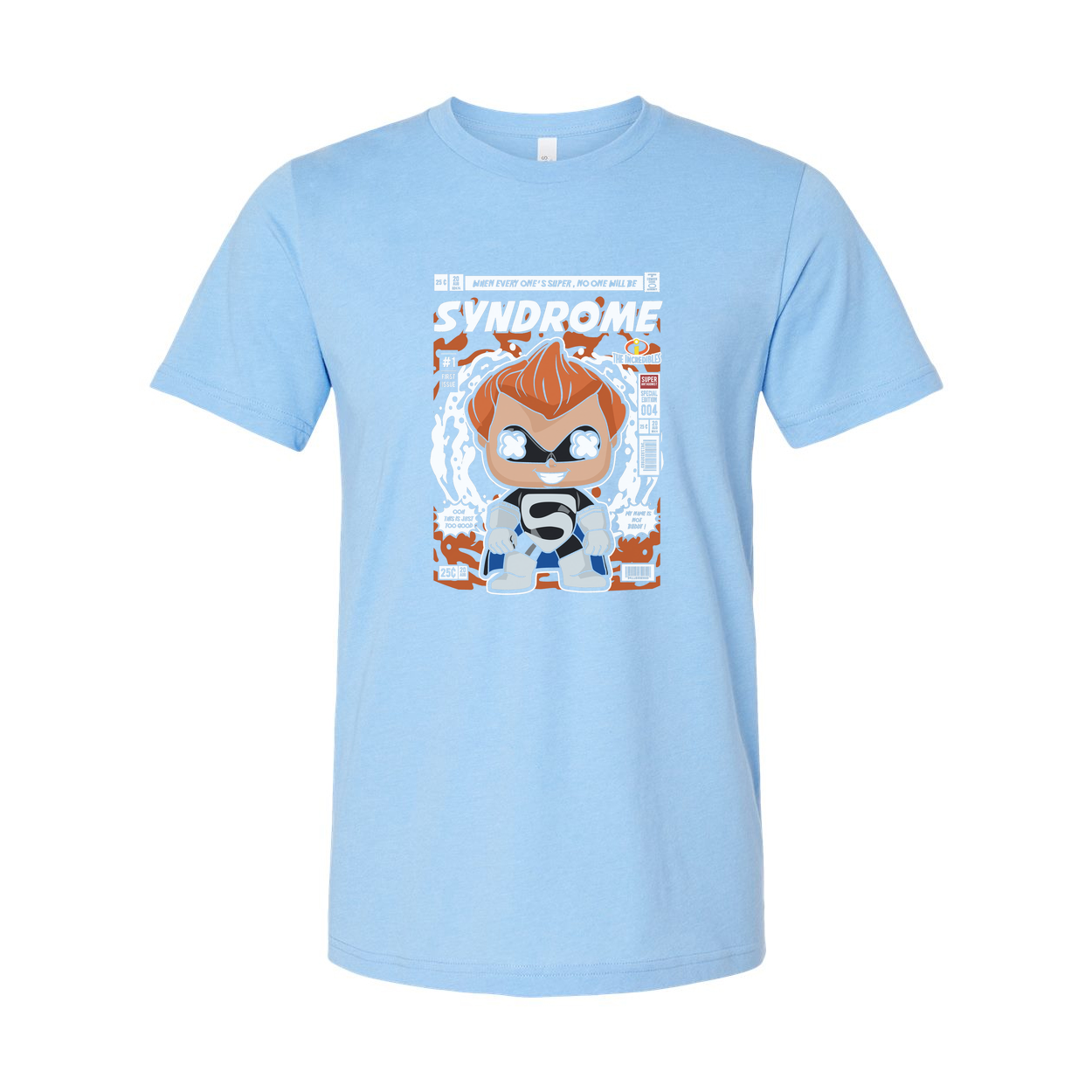 Syndrome Comic Hero Unisex Graphic T Shirt With Stylized Villain Artwork In Retro Comic Style