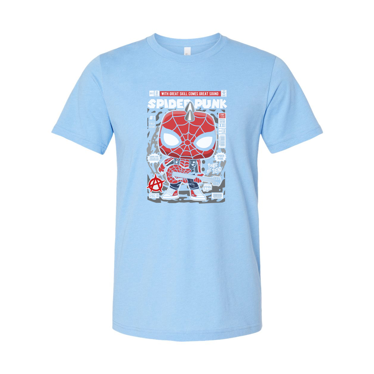 Spider Punk Unisex Graphic Tee With Comic Style Artwork And Bold Red Webbing Print