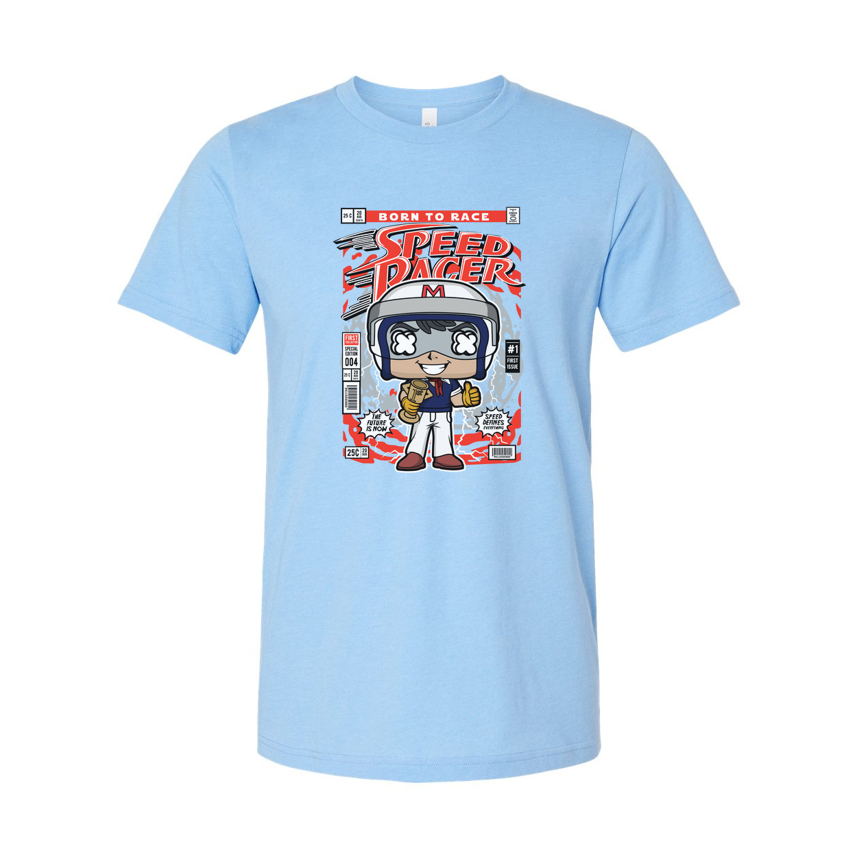 Speed Racer Graphic T Shirt With Cartoon Racer Design