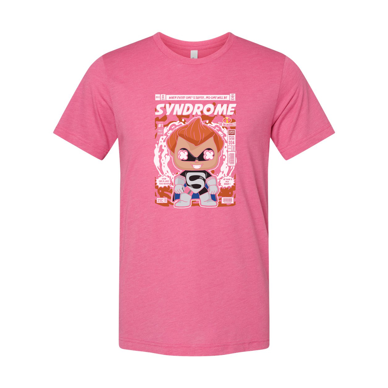 Syndrome Comic Hero Unisex Graphic T Shirt With Stylized Villain Artwork In Retro Comic Style