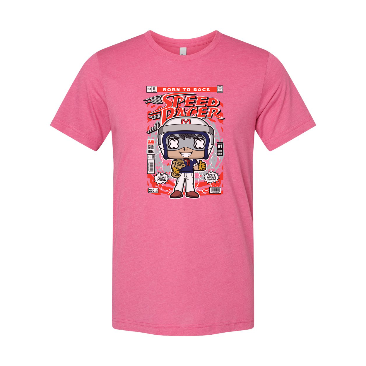 Speed Racer Graphic T Shirt With Cartoon Racer Design