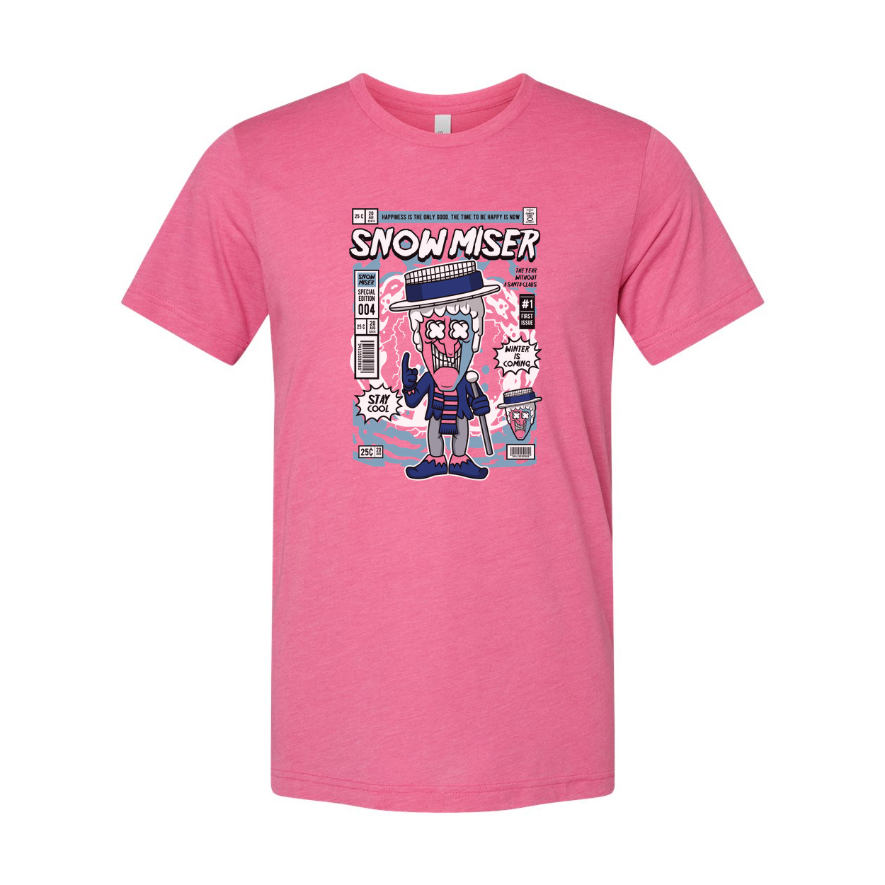 Snow Miser Cartoon Graphic Unisex T Shirt With Comics Style Artwork And Winter Theme