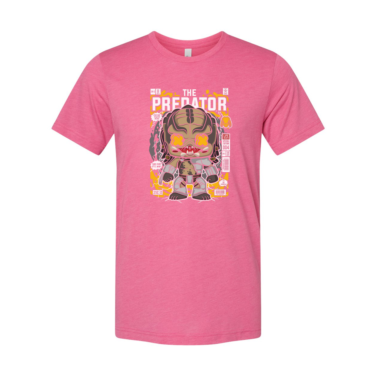 Predator Unisex Graphic Tee With Stylized Hunter Artwork In Gray And Yellow Palette