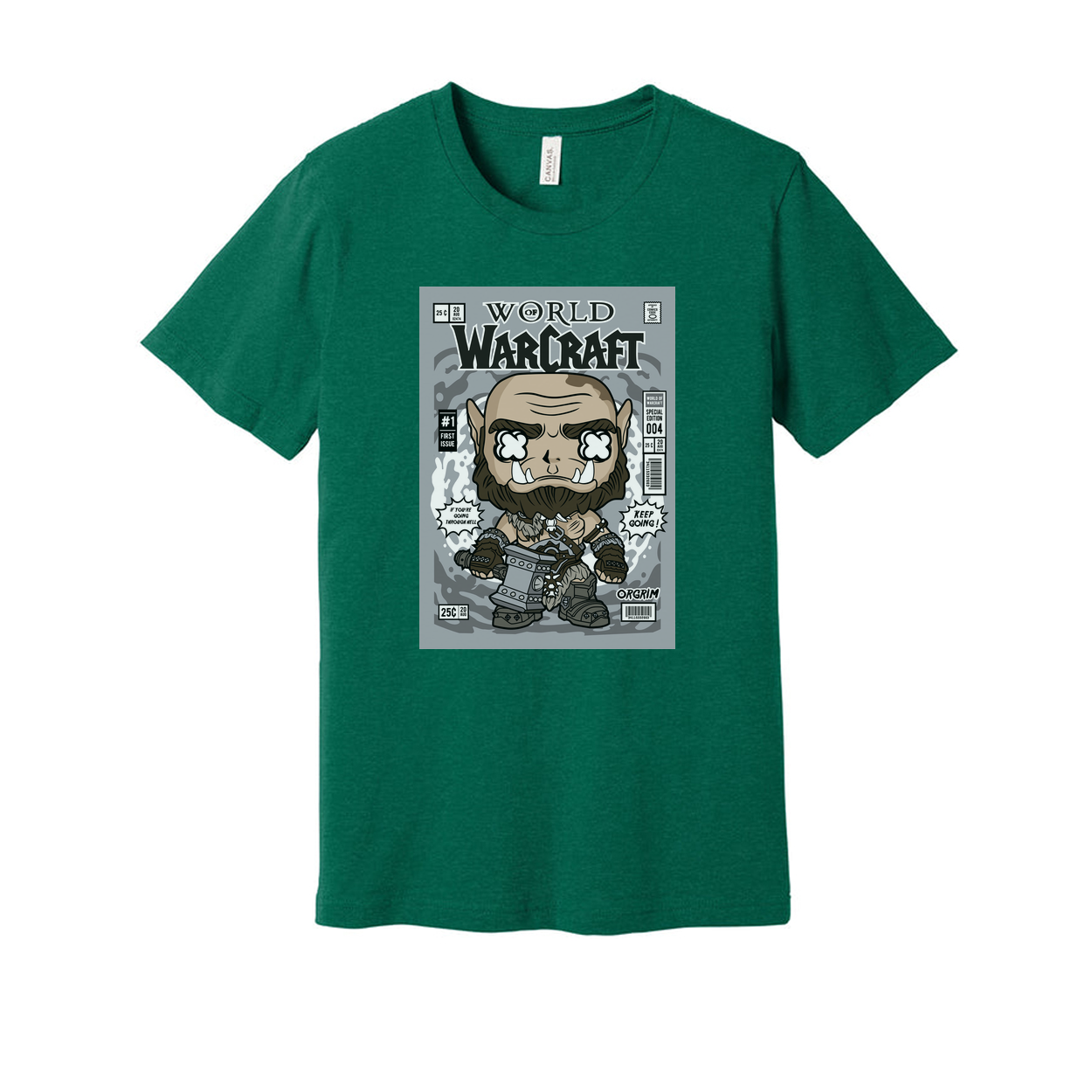 World Warcraft Inspired Graphic Unisex T Shirt With Cartoon Battle Warrior Design