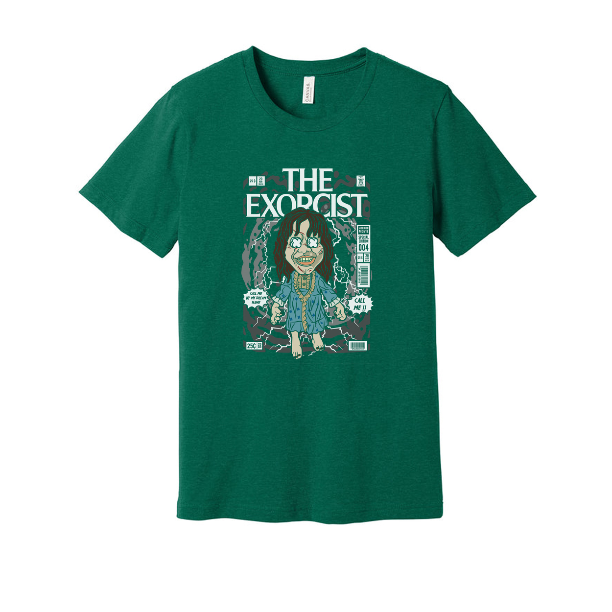 The Exorcist Unisex Graphic Tee With Retro Comic Style Artwork For Horror Fans And Movie Collectors