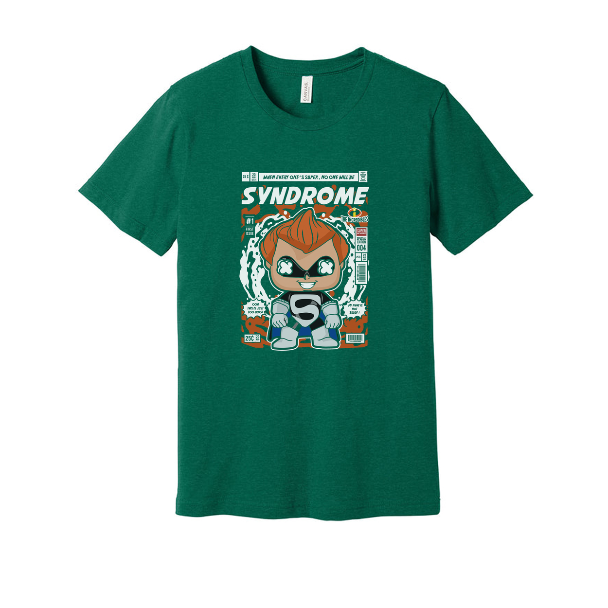 Syndrome Comic Hero Unisex Graphic T Shirt With Stylized Villain Artwork In Retro Comic Style