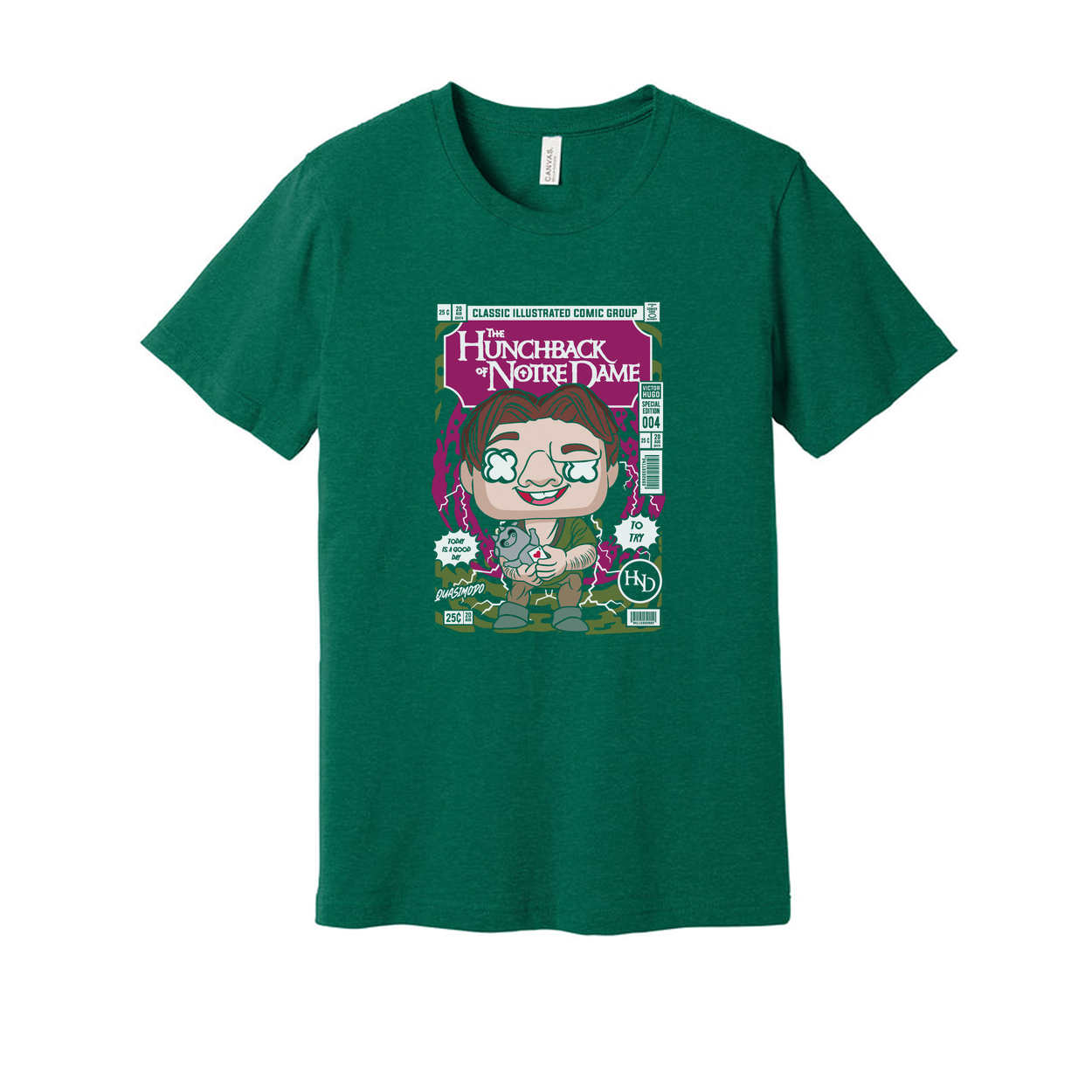 Quasimodo The Hunchback Of Notre Dame Cartoon Comic Book Style Graphic Tee For Unisex Adults