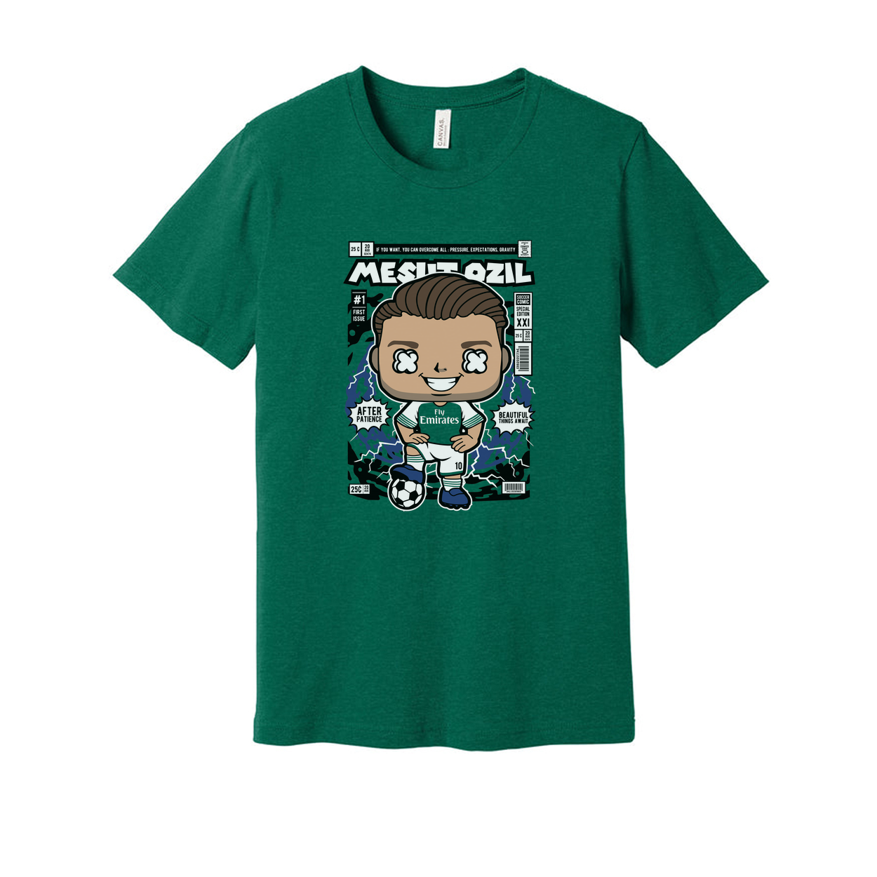 Mesut Ozil Cartoon Soccer Legend Unisex Graphic Tee With Vibrant Front Print Football Theme