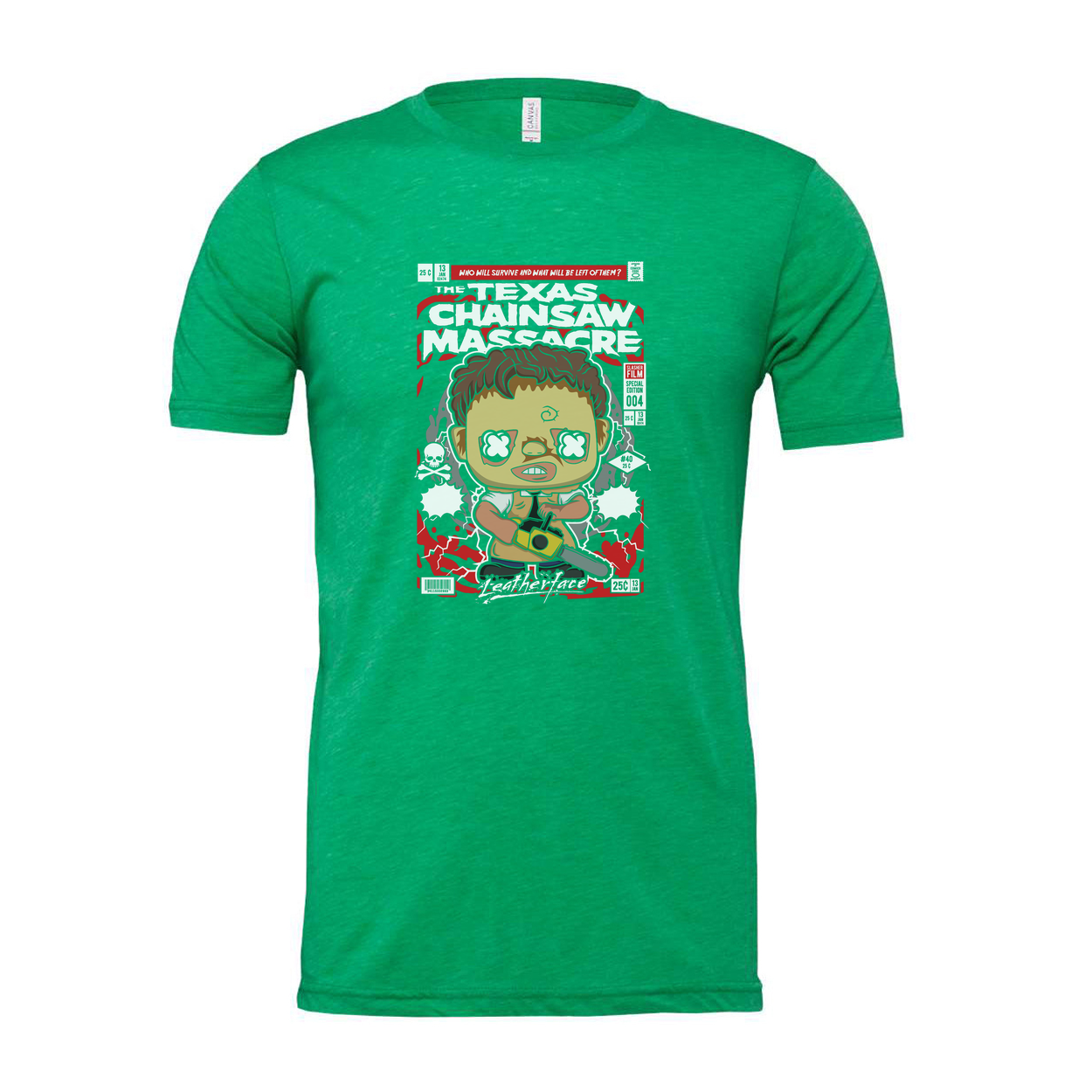 Leatherface Chibi Chainsaw Graphic Shirt With Horror Movie Artwork For Fans Edition