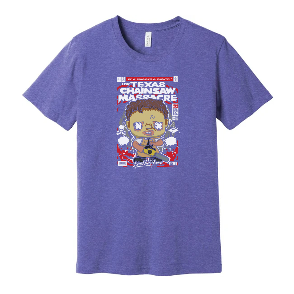 Leatherface Chibi Chainsaw Graphic Shirt With Horror Movie Artwork For Fans Edition