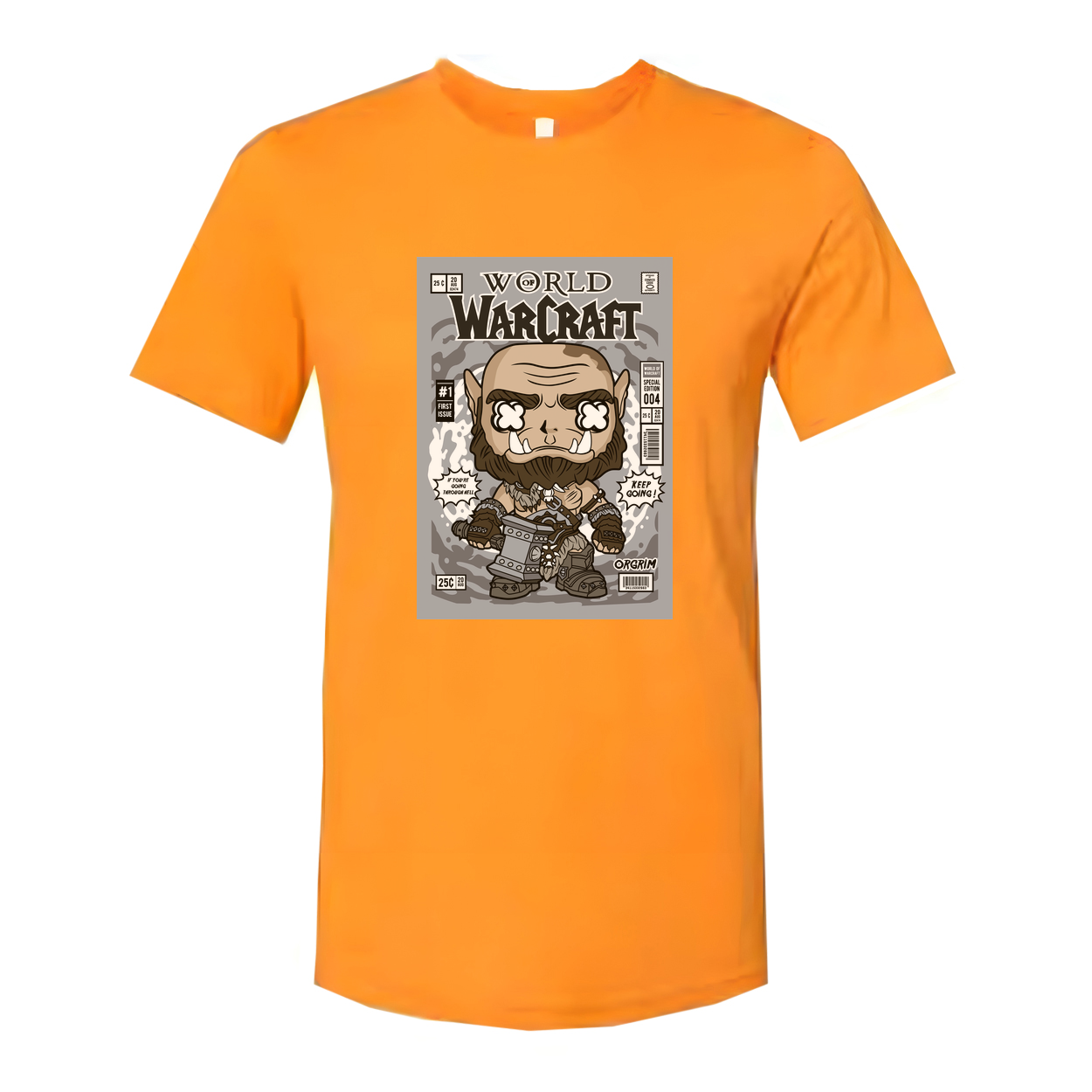 World Warcraft Inspired Graphic Unisex T Shirt With Cartoon Battle Warrior Design