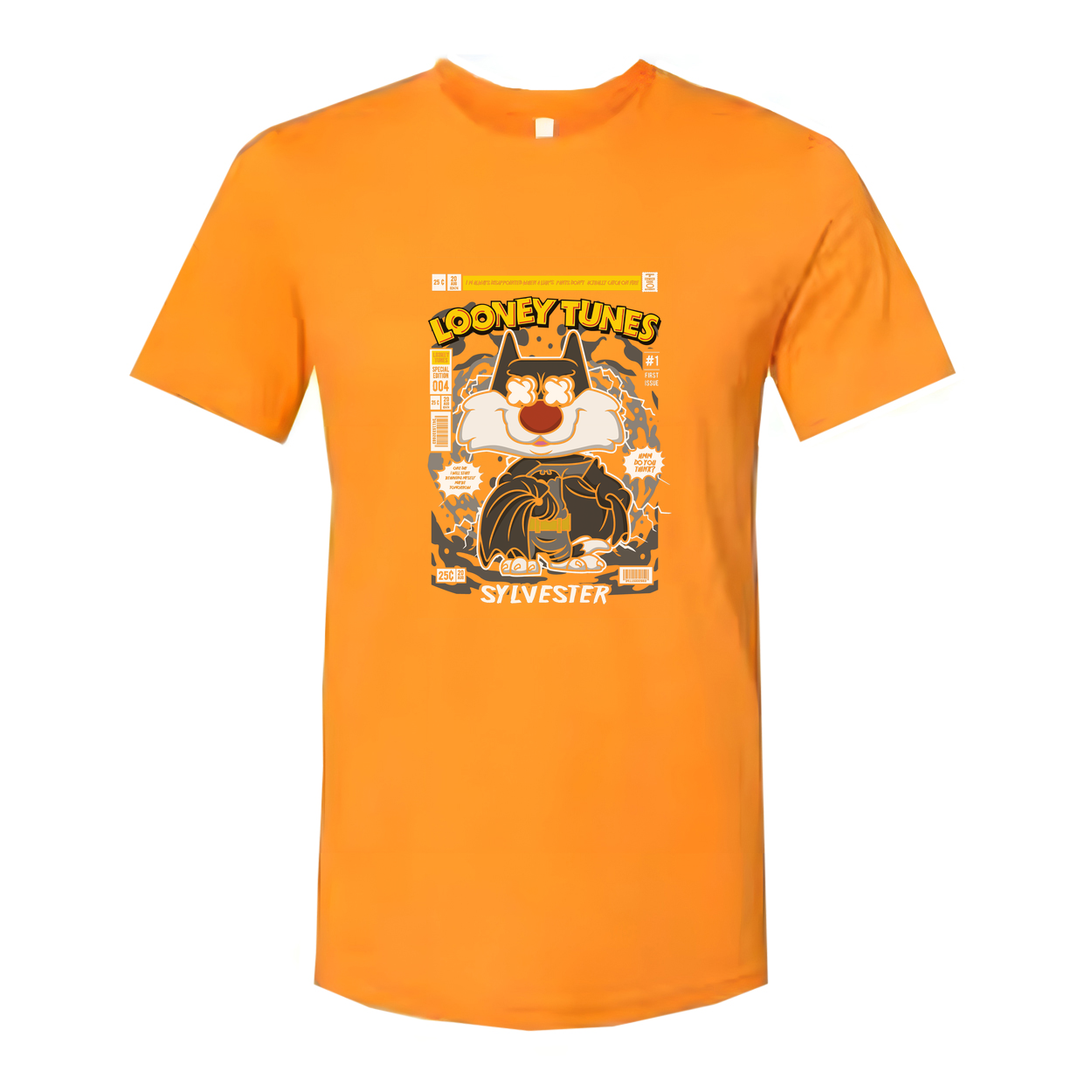 Looney Tunes Sylvester Graphic Tee Unisex Cartoon Shirt With Retro Comic Panel Design