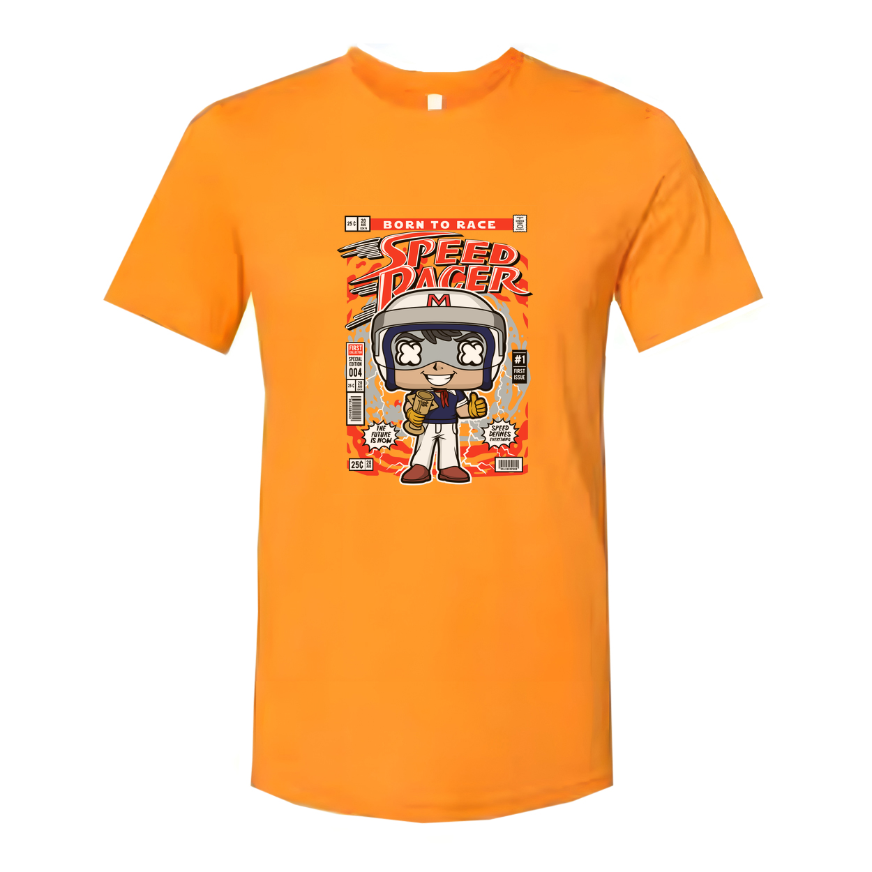 Speed Racer Graphic T Shirt With Cartoon Racer Design