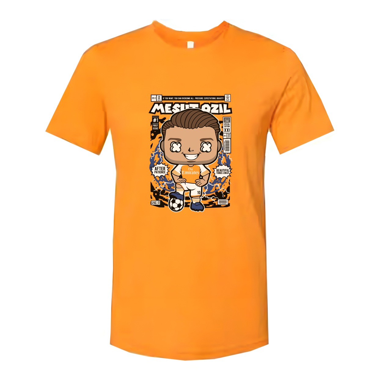 Mesut Ozil Cartoon Soccer Legend Unisex Graphic Tee With Vibrant Front Print Football Theme