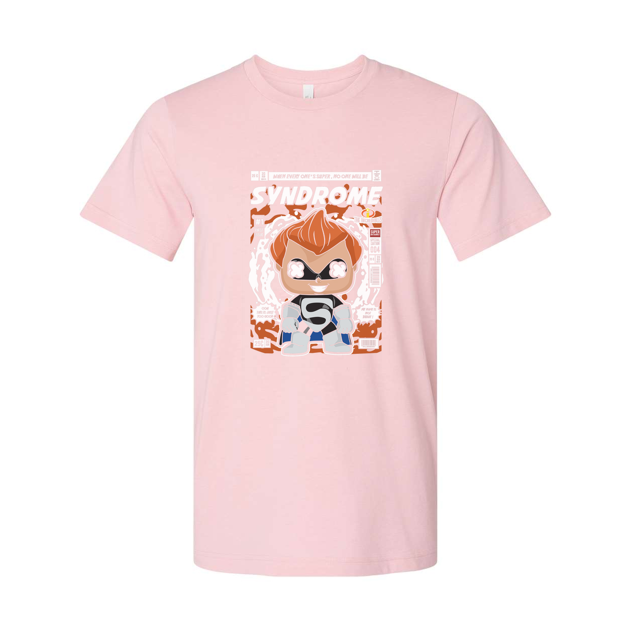 Syndrome Comic Hero Unisex Graphic T Shirt With Stylized Villain Artwork In Retro Comic Style