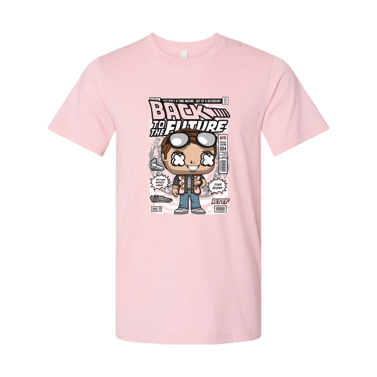 Back To The Future Graphic Tee Featuring Marty McFly Cartoon Character In Retro Style