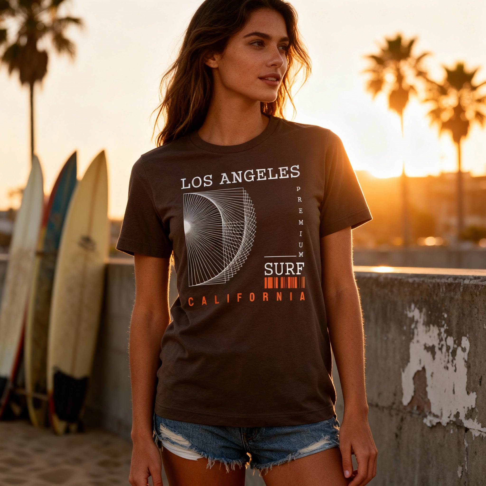 Los Angeles Premium Surf California Graphic T Shirt For Men And Women Unisex