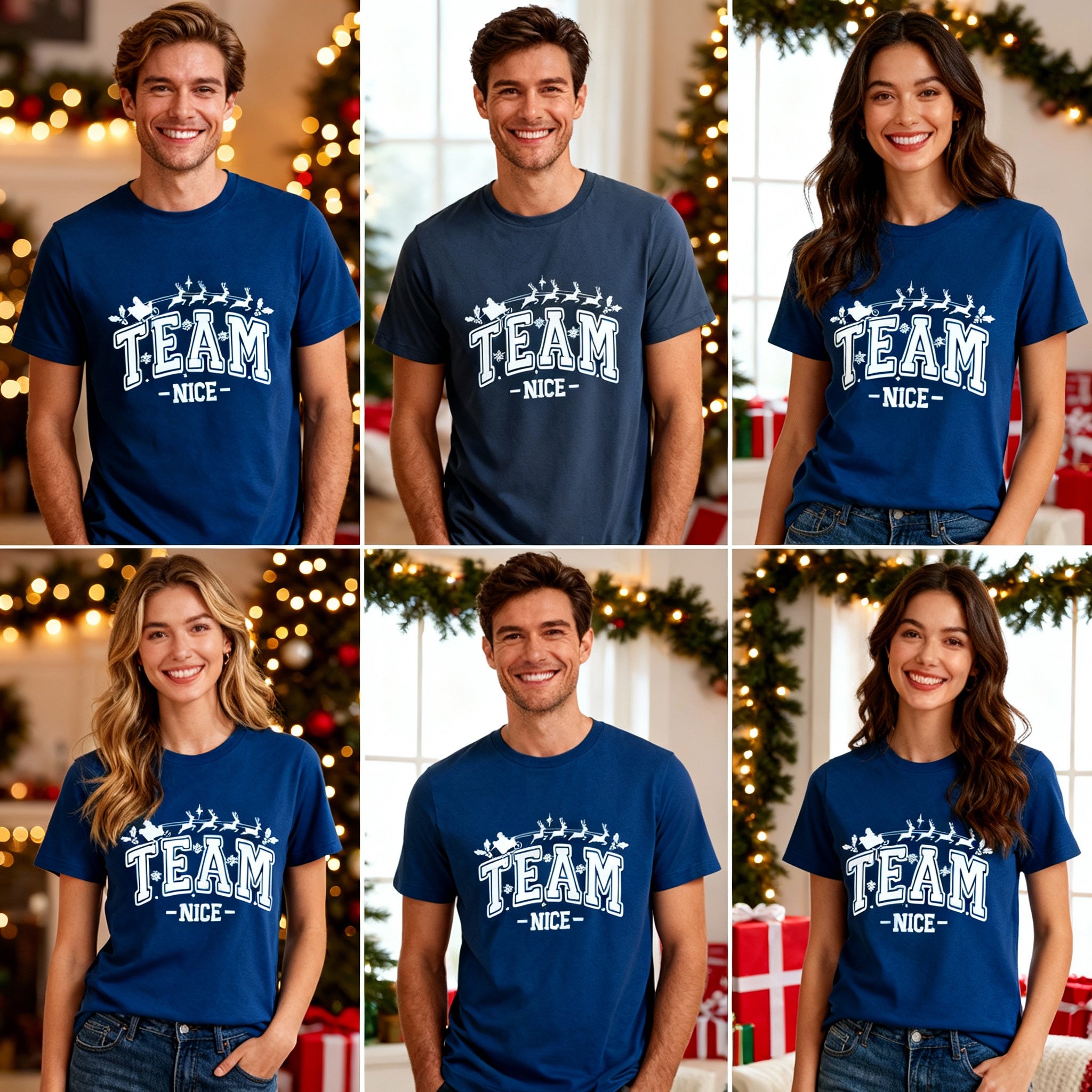 Team Nice Christmas Unisex Graphic T Shirt With Holiday Snowflake Design For Men And Women