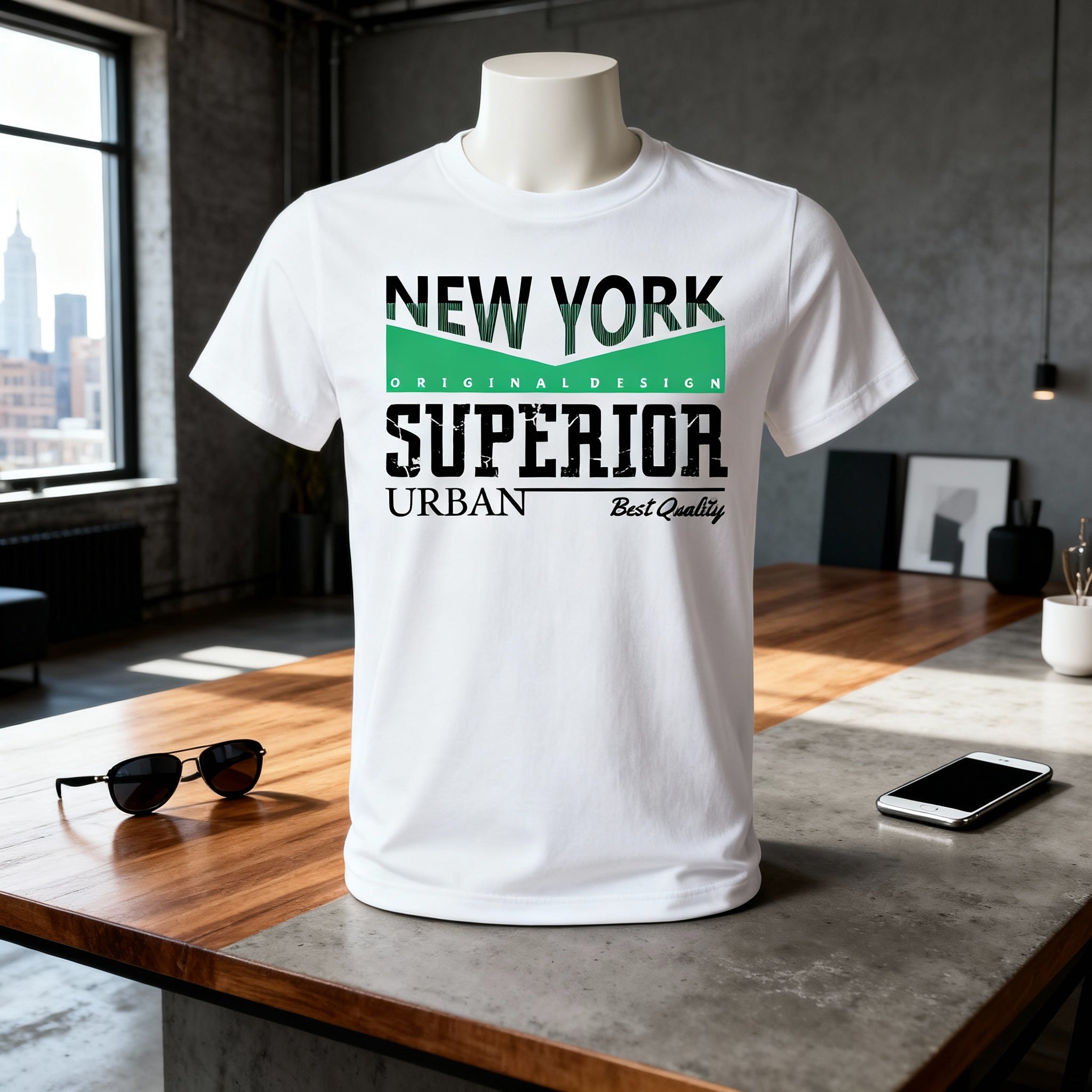 New York Superior Urban Graphic Tee With Original Design For Unisex Short Sleeve Shirt