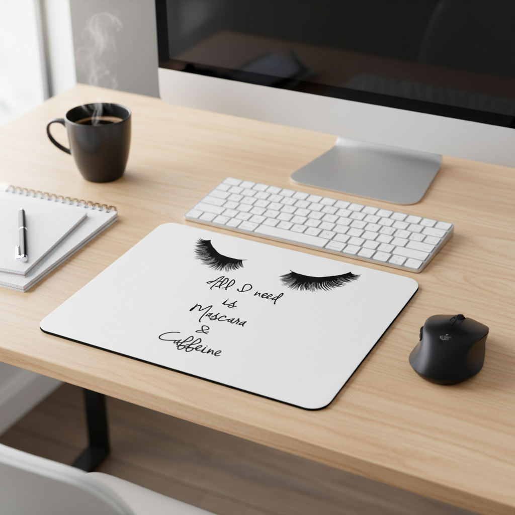 All I Need Is Mascara And Caffeine Thick Mouse Pad Desk